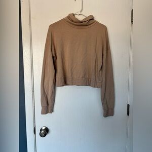 Tan Beyond Yoga Long Sleeve Mock neck Top